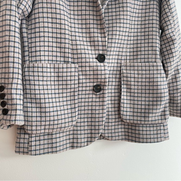Rails Windsor Lilac Navy Mini Check Blazer Wool Blend Academia Office Size XS - Picture 5 of 15